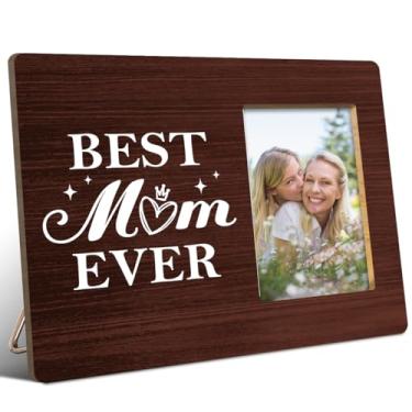 Imagem de JANLAN Porta-retrato para mãe, presente para aniversário, Natal, Dia das Mães, melhor mãe de todos os tempos, serve para fotos de 10 x 15 cm
