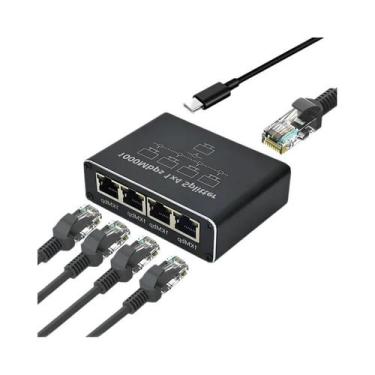 Imagem de Switch Gigabit Ethernet RJ45 Divisor Adaptador De Extensão LAN 1000Mbp