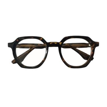 Imagem de Armação para óculos de grau feminina masculina acetato hexagonal tendencia moda - VENEZA (tartaruga)