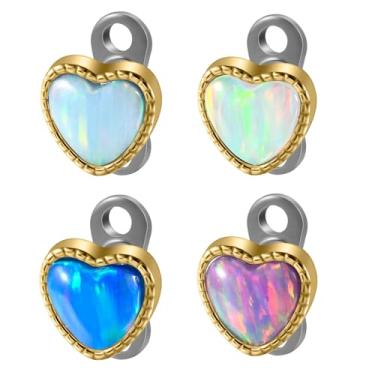 Imagem de Piercingpops 5 peças de aço inoxidável 14 g opala de fogo âncora dérmica e base microdérmica para piercing corporal, Large, Aço inoxidável, não sabe