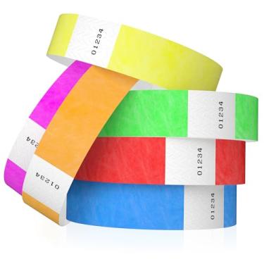 Imagem de Pulseiras 600 Wristco Tyvek para eventos, pacote com 6 cores variadas – Design à prova de adulteração evita a reutilização – Pulseiras de grau premium para identificação hospitalar e médica, festa,