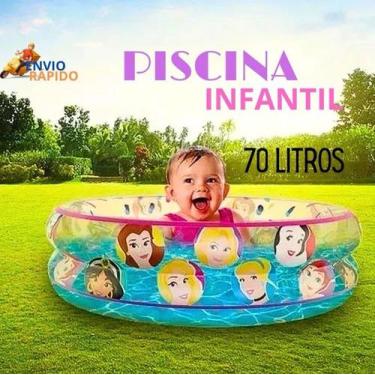 Imagem de Piscina Inflável Infantil Menina Princesas Disney 70 Litros - Etitoys