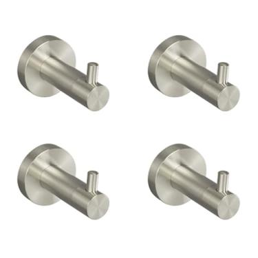 Imagem de Barra de toalha de aço inoxidável níquel escovado, acessórios de banheiro de parede, saboneteira, suporte para toalha de mão, capa para caixa de lenços umedecidos, 4 ganchos para roupão