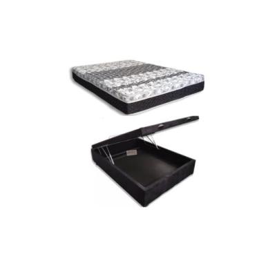 Imagem de Conjunto Cama Box Baú Casal Viúva Jadmax + Colchão Castor Class Medida