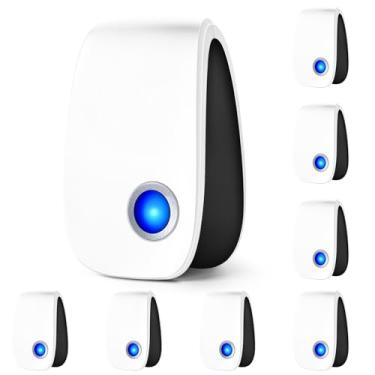 Imagem de Repelente ultrassônico atualizado, ultrassônico interno e repelente para baratas, roedores, ratos, insetos, formigas, mosquitos, ratos, aranha, plugue eletrônico para controle de pragas (pacote com 8)