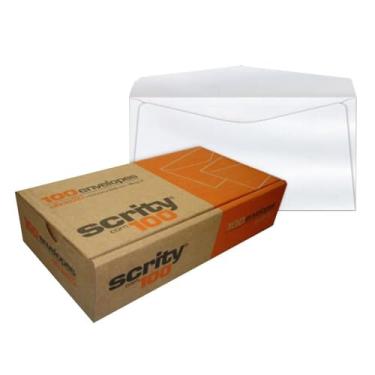 Imagem de Envelope Carta Oficio 114x229 Branco Liso Scrity Caixa C/100 Un