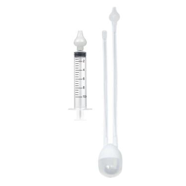 Imagem de Kit para Lavagem Nasal Seringa e Aspirador Bico Silicone Lavável Reutilizável Buba