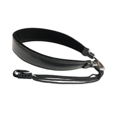 Imagem de Esquirla Correia de pescoço para saxofone Correia para sax profissional resistente confortável conveniente couro PU, Ombreiras Largas
