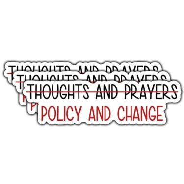 Imagem de (3 peças) No More Thoughts and Prayers – Adesivo de Política e Mudança Inspirador Protesto de Ativista Impermeável Adesivos de Vinil Decalque para Livros Laptops Telefone Garrafas de Água Copo Kindle