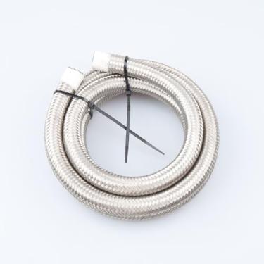 Imagem de AC PERFORMANCE -8 AN Mangueira de combustível, borracha CPE trançada de aço inoxidável, compatível com sistema de combustível, E85, E10, óleo, gasolina, metanol, lubrificantes, sistema de refrigeração