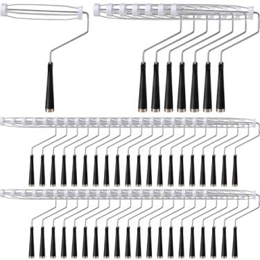Imagem de Gerrii Quadro de rolo de pintura de rolo de pintura de 23 cm, 48 peças, 5 pincéis de arame, suprimentos para casas de parede (preto)
