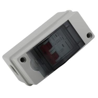 Imagem de Interruptor de Desconexão Solar DC500V PV Interruptor de Desconexão Solar, Caixa de Disjuntor Pequena à Prova D'água IP65 Caixa de Disjuntor Em Miniatura RV Com Gabinete de (20A)