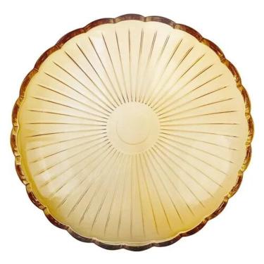 Imagem de Centro De Mesa Dubois Em Cristal Ø32x7cm Âmbar L`hermitage