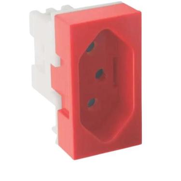 Imagem de Módulo Tomada 20 Amperes Vermelha Para Placas 4x2 4x4 250 V Instalaçõe