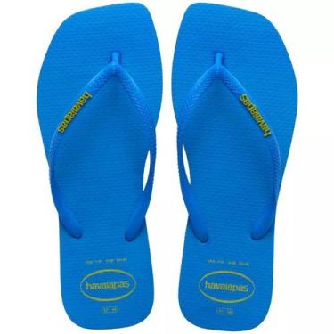 Imagem de Chinelo Feminino Slim Logo Pop Havainas - Azul Brilhante - Havaianas, 