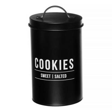 Imagem de Pote para Biscoito Manhattan em Aço Galvanizado Preto 1,7 Litros POTE1