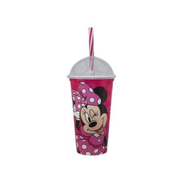 Imagem de Copo Infantil Com Canudo 500ml Personagens Plasútil, Minnie Rosa Sem O