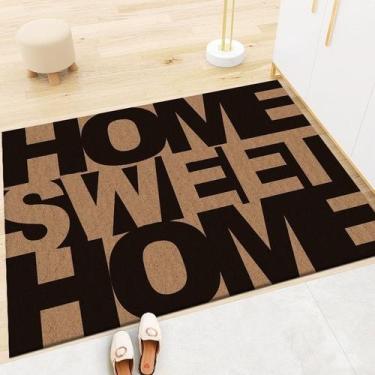 Imagem de Tapete Porta Doce Lar Emborrachado 58x38cm  Antiderrapante e Decorativ