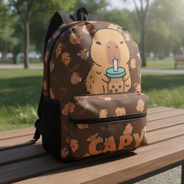 Imagem de Mochila Infantil Capivara De Costas - H&M, Marrom