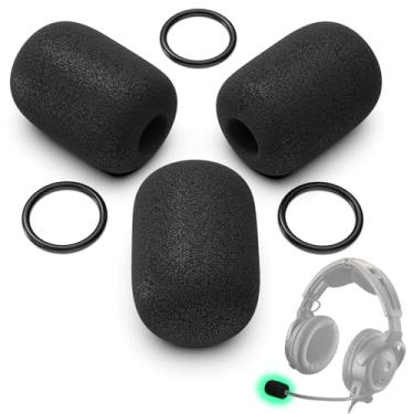 Imagem de Para-brisas de microfone de substituição para fones de ouvido Bose X A10/A20/A30 Aviation, pacote com 3 capas de microfone de espuma, filtro pop e protetor de ruído de vento (não para Proflight Série