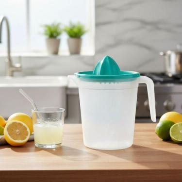 Imagem de Jarra De Suco Transparente 01 Litro Redonda Com Espremedor - Ercaplast