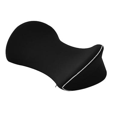 Imagem de Travesseiro de costas para dormir com espuma viscoelástica para alívio da dor lombar para dor nas costas, travesseiro de suporte lombar para cama e sofá, preto