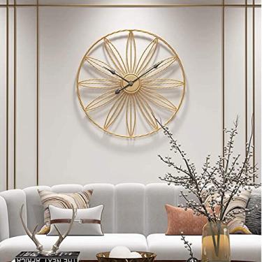 Imagem de Relógio de parede relógio de arte de metal grande relógios de decoração de arte de parede industriais, relógios de parede modernos redondos grandes de metal para casa de banho cozinha sala de estar
