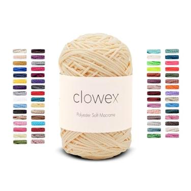Imagem de Clowex Cordão de macramê macio de poliéster 2,5-3 mm, 190 jardas x 1/9 inc corda de poliéster turco, fio de macramê trançado para artesanato DIY, gancho de plantas, pendurar na parede, bolsa de