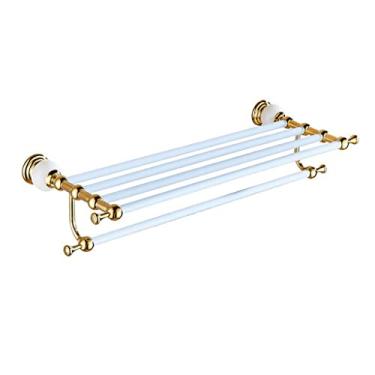 Imagem de Toalheiros, toalheiros, toalheiros, toalheiros de parede, toalheiro de banheiro, toalheiro para banheiro, latão escovado, chuveiro, mão, suporte de toalha único, cabide autoadesivo, prateleira de