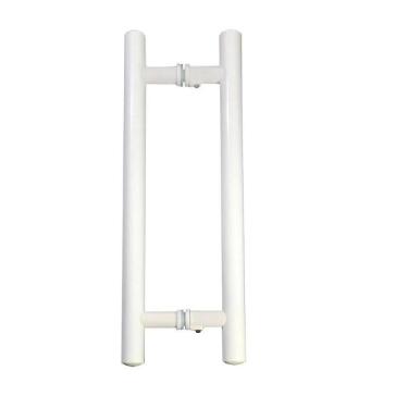 Imagem de Puxador H Tubular Duplo Porta Madeira Vidro 30Cm Branco