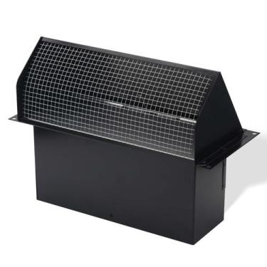 Imagem de Tampa de ventilação de parede Wosijm 8,3x14x12 cm preta para exaustor