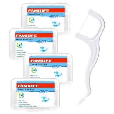 Imagem de Palhetas de fio dental FAMILIFE 200 unidades sem sabor com estojos