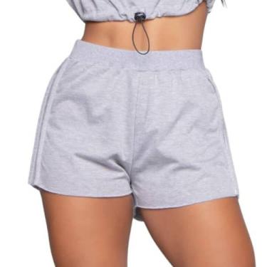 Imagem de Short Gringa Moletinho Bella Fiore Cós Alto Blogueira Verão Moda Casua