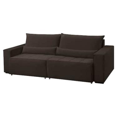 Imagem de Sofa 4 Lugares 2,60m Retrátil e Reclinável Nepal - COLISEU, Marrom