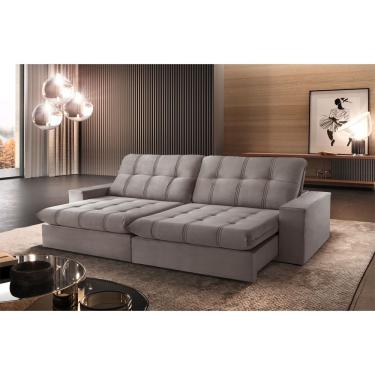 Imagem de Sofá Retrátil Caparaó 2,10m 3 Lugares Molas Ensacadas Txr Bege