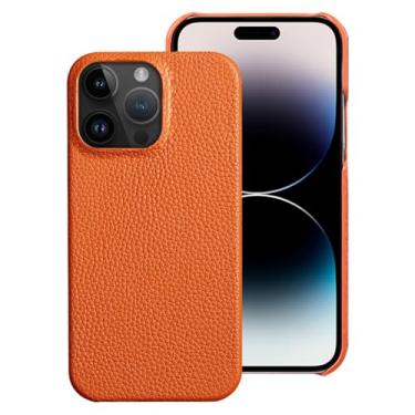 Imagem de Capa de telefone de couro de vaca para iphone 15 14 pro max 15pro 14pro 13pro max 11 12 pro max capa traseira, laranja, iphone 7plus, 8plus