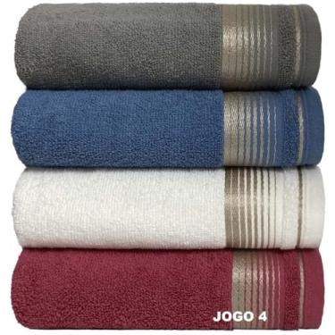 Imagem de KIT 4 Toalhas de Banho 75x150cm 100% Algodão Absorvente e Macia Hotel Academia Enxoval Adulto Premium (KIT 4)