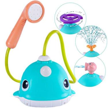 Imagem de Brinquedo de banho WOWOHAGE Whale Water Spray com aspersores de 1 a 3 