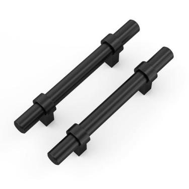 Imagem de Armário puxa liga de zinco preto fosco dourada de 3 polegadas x20 - go