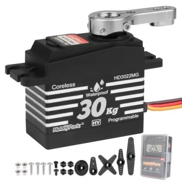 Imagem de HobbyPark Waterproof High Torque RC Steering Servos 30kg Coreless Motor Standard Size Servo Metal Gears HV 4.8-8.4V for 1/8 1/12 1/10 RC Crawler Car Truck Buggy Programmable Control Angle 180°