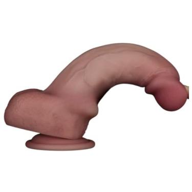 Imagem de Pênis Realístico 8.0 Dupla Densidade Com Controle Remoto Prótese Vibratória Silicone PE284