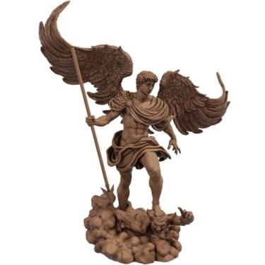 Imagem de Estátua Arcanjo Miguel - Versão 5 (Cor Madeira)