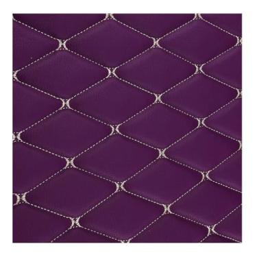 Imagem de Couro sintético acolchoado diamante canelado assento carro estofamento tecido diamante ponto quadrado couro sintético (roxo, 1,55 x 6 m)