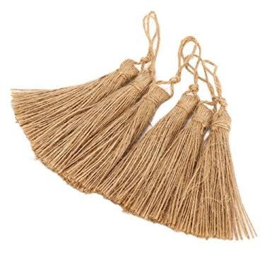 Imagem de AYNEFY Borlas de Juta, Borlas de Artesanato de Decoração de Casa Rústica para Cortinas, 6 Peças de Corda de Juta para Projetos Diy e Fabricação de Presentes