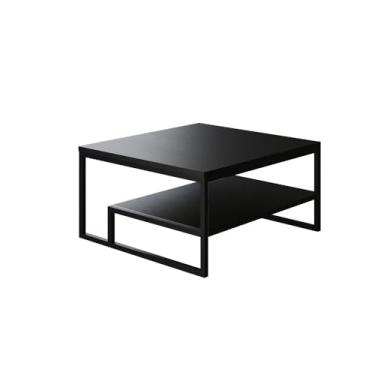 Imagem de Mesa De Centro Toledo Preta Com Tampos De Madeira Preto