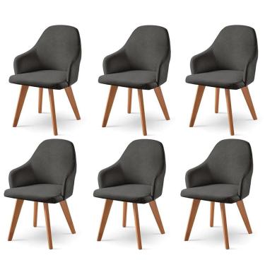 Imagem de Kit 6 Cadeiras para Sala de Jantar Manuela Preto