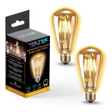 Imagem de 2X Kit 2 Lâmpada Led Volter St64 Cor Branco-Quente 4W 2200K