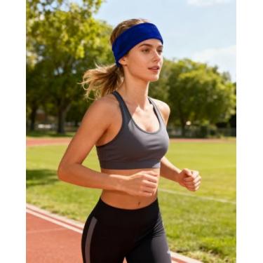 Imagem de Bandanas quentes de lã à prova de vento para homens e mulheres em clima frio corredores de neve jogging azul real LCC2417-04