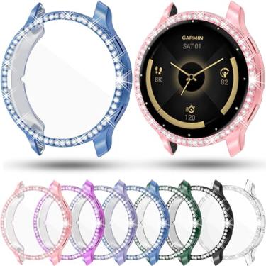 Imagem de [Pacote com 7] Capas RICHONE Bling compatíveis com relógio Garmin Venu 3S, protetor de tela com glitter de TPU macio para Venu 3s de 41 mm, capas de smartwatch, moldura e para-choque, acessórios para