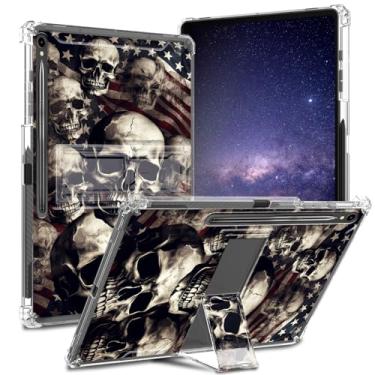 Imagem de ACWDMKH Capa para Samsung Galaxy Tab S9, capa para tablet Samsung S9 11 polegadas 2023 com suporte, capa de canto reforçada de TPU transparente para Samsung Galaxy Tab S9 (SM-X710/X716B), bandeira de